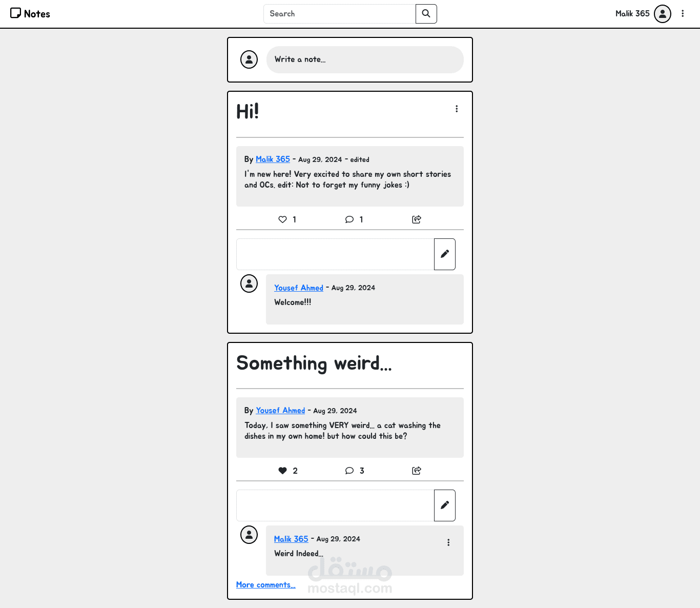 Notes: A Basic Social Media Website