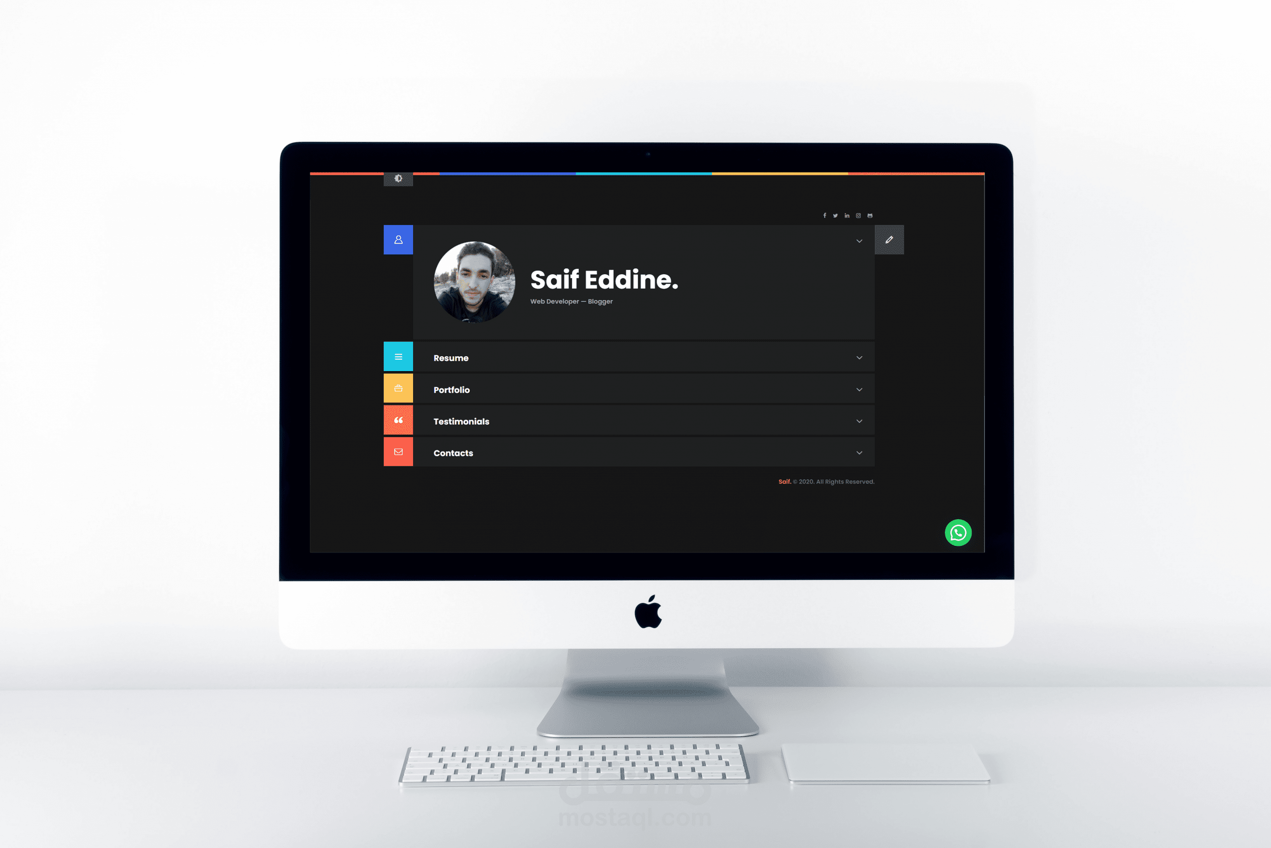موقع ووردبريس شخصي مع محفظة أعمال