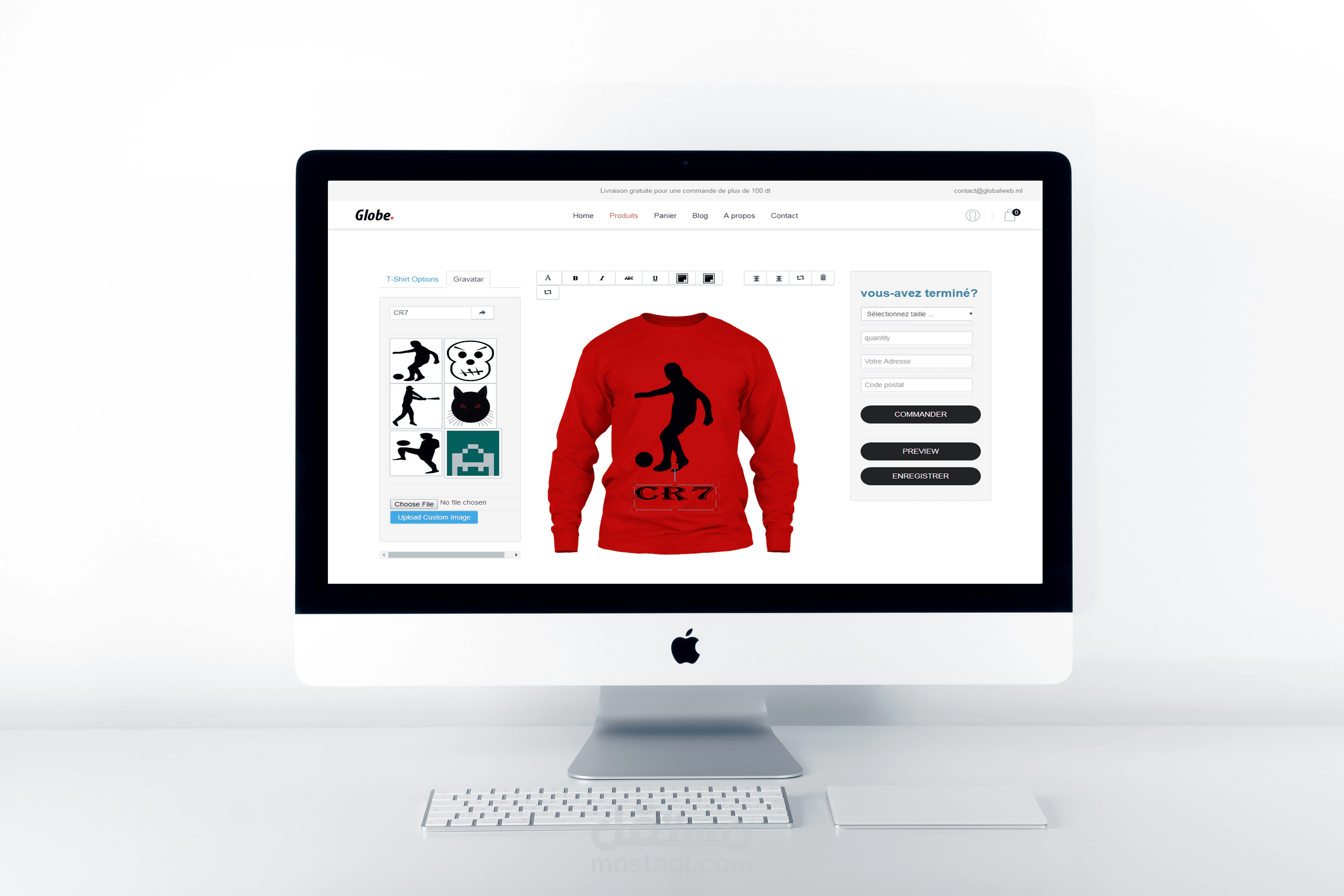 موقع تجارة الكترونية لبيع الأقمصة مع نظام الطباعة على الطلب باستخام laravel