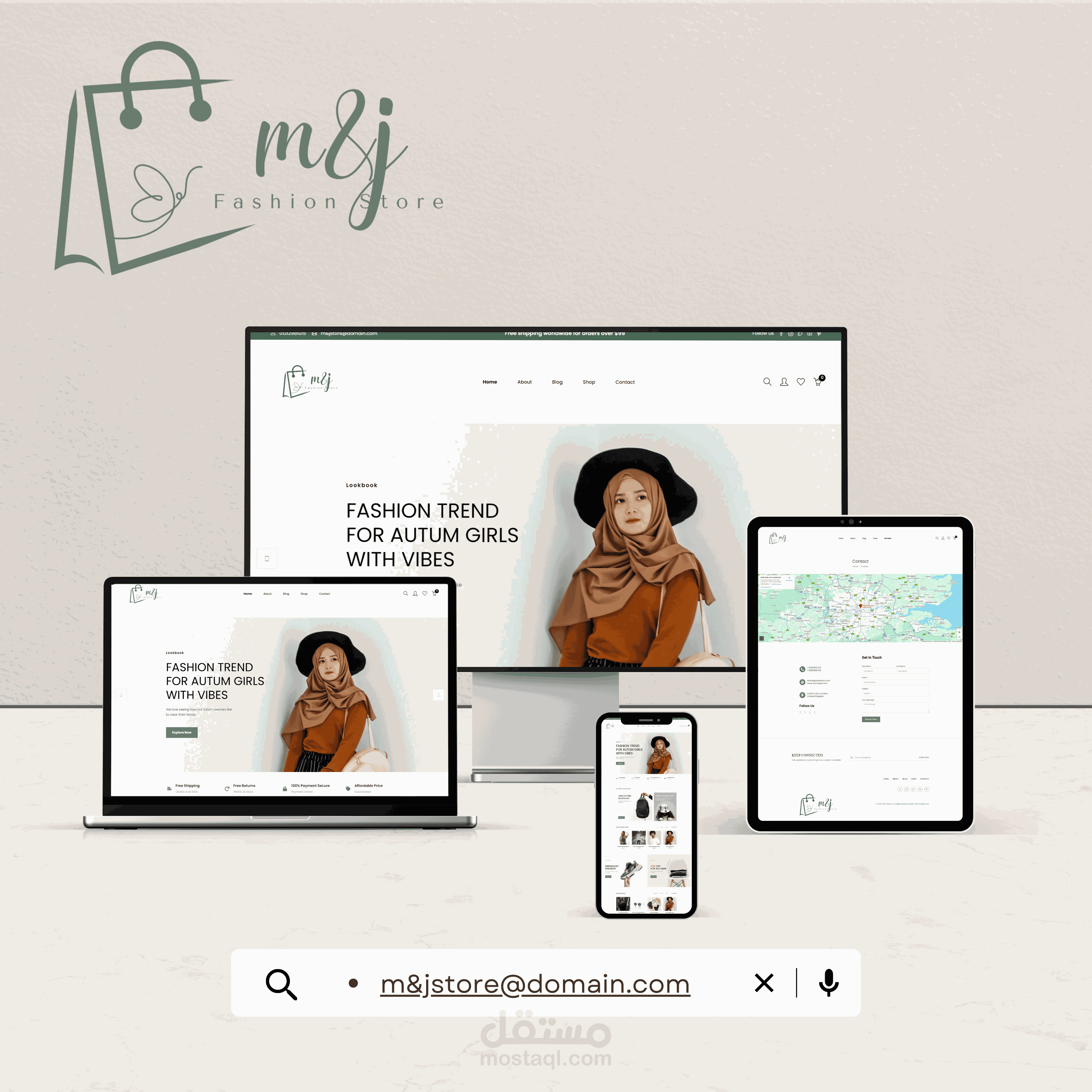 متجر  إلكتروني لبيع الملابس والاحذية M&J