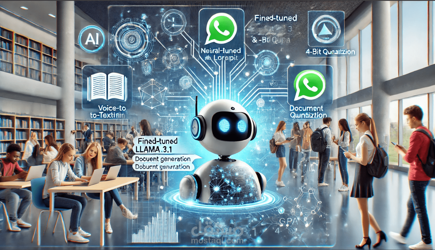 تحسين نموذج LLaMA 3.1 لإنشاء روبوت محادثة ذكي للجامعات