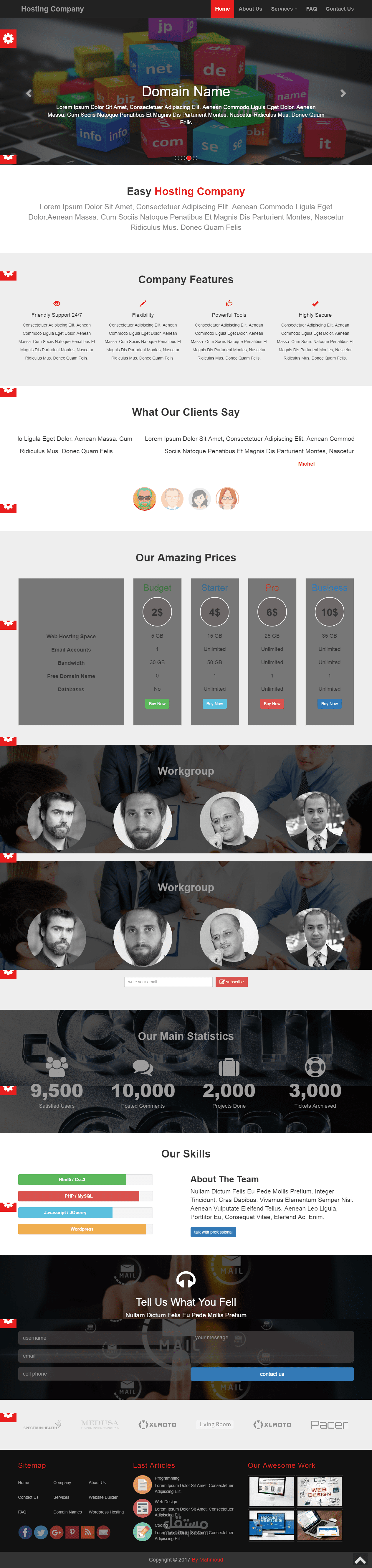 web design for hosting company