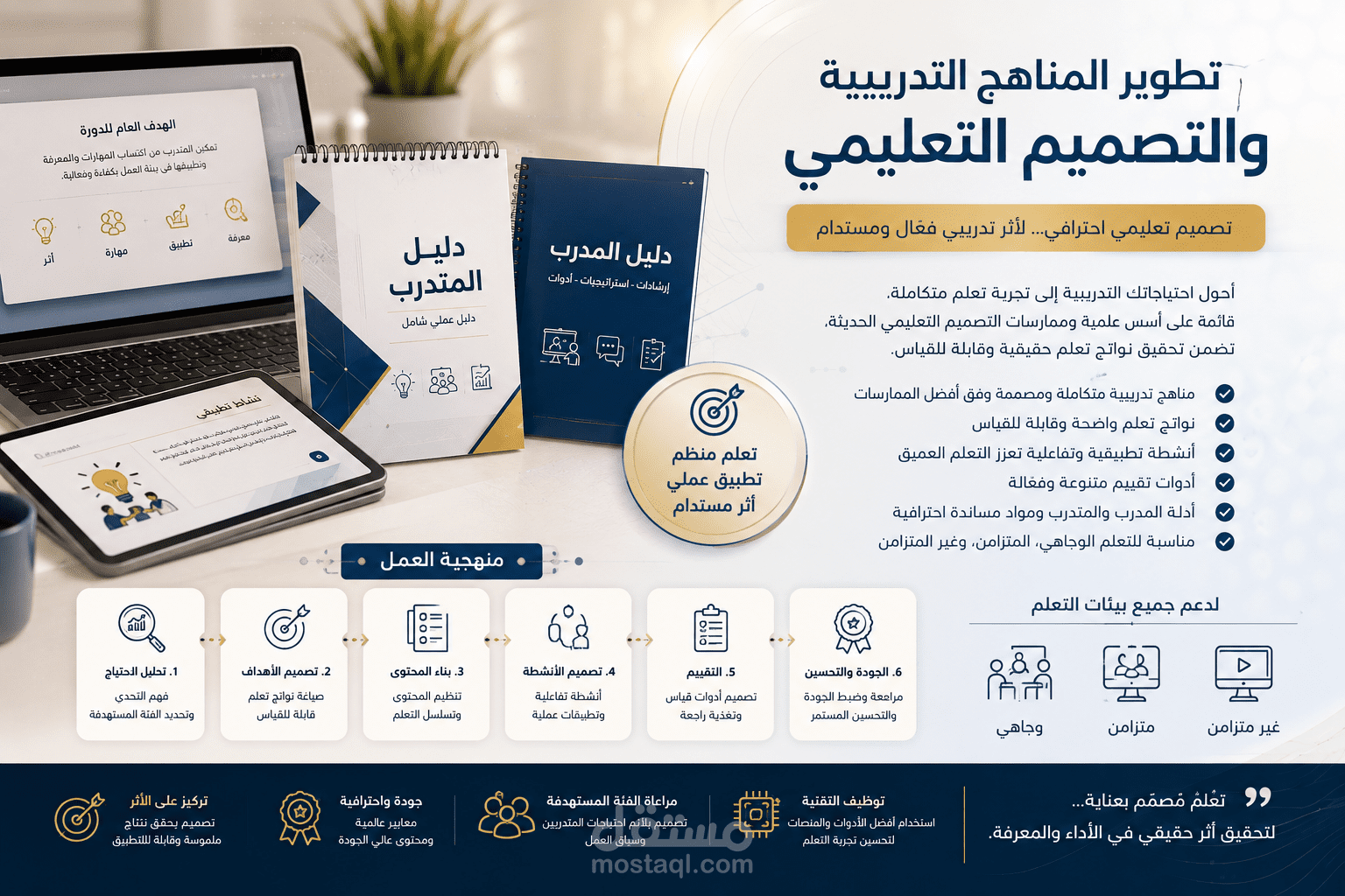تطوير المناهج / البرامج التدريبية والتصميم التعليمي
