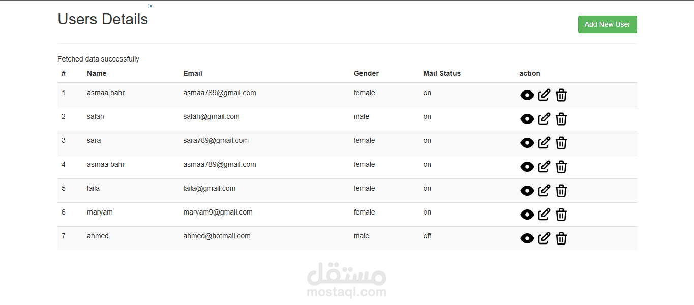 PHP CRUD to store users data into table