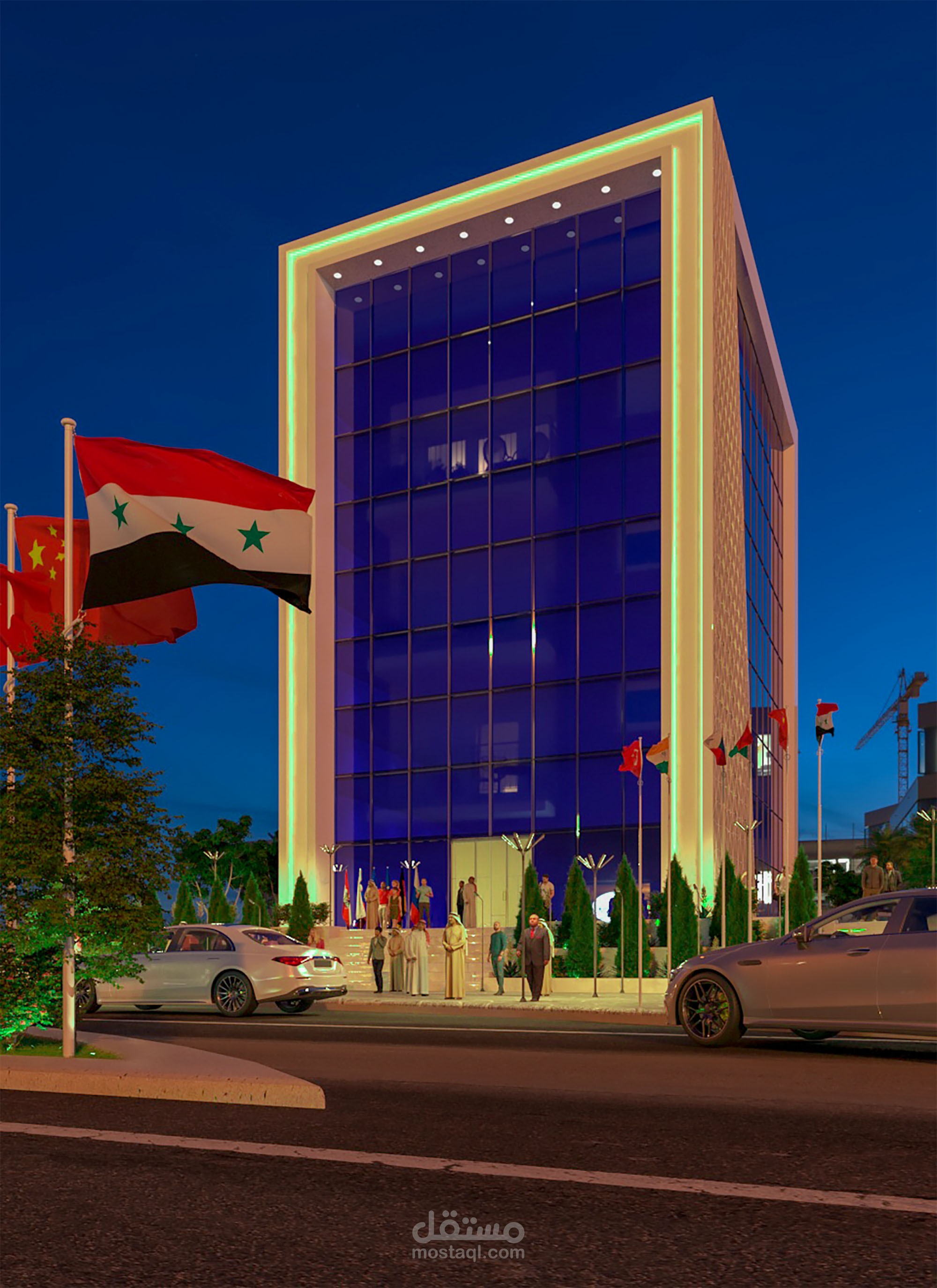 تصميم خارجي لمباني ادارية وتجارية  3D