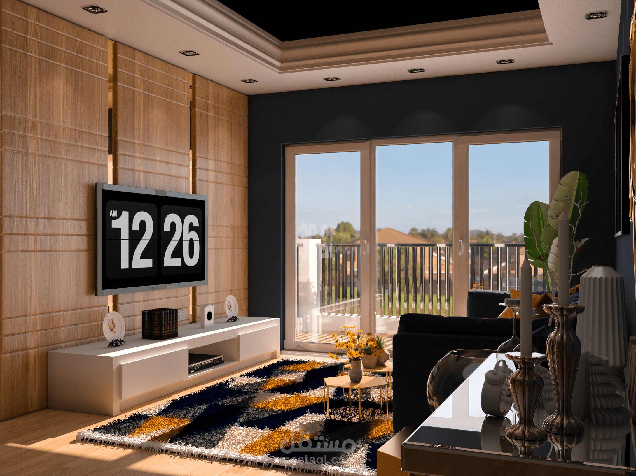 تصميم ديكور داخلى 3D  للفيلل السكنية