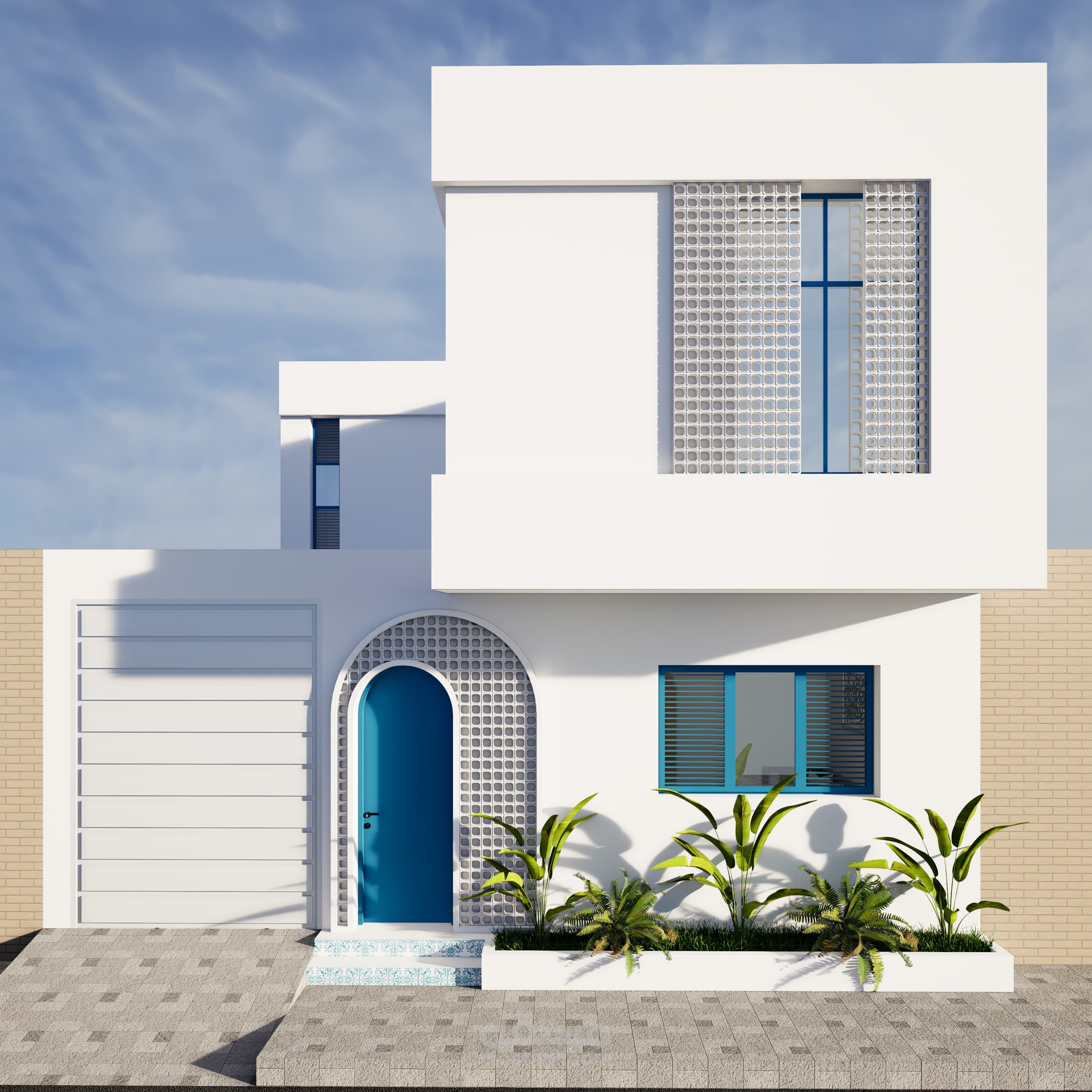 مشروع تصميم فيلا – طابع متوسطي حديث