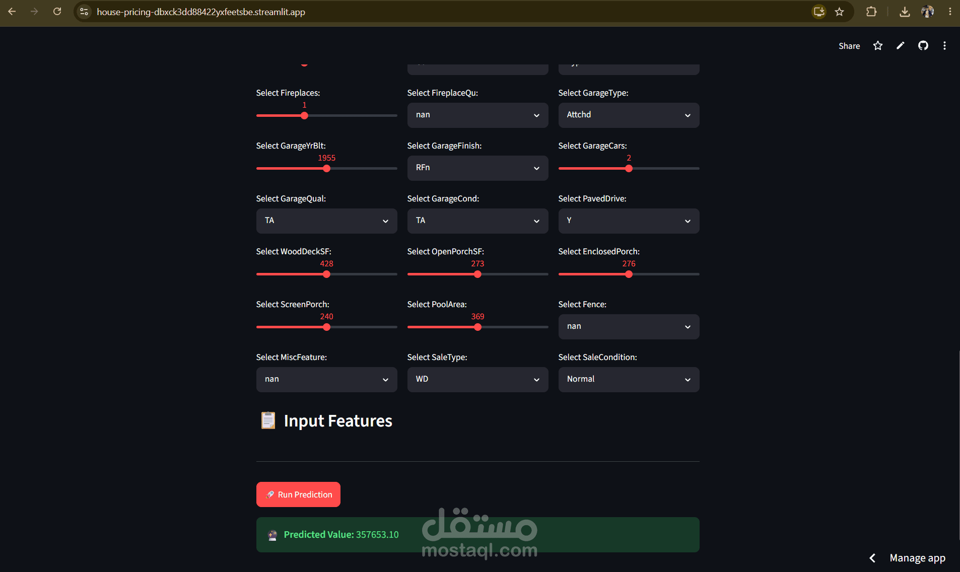 التنبؤ بأسعار العقارات السكنية باستخدام التعلم الآلي (End-to-End ML)