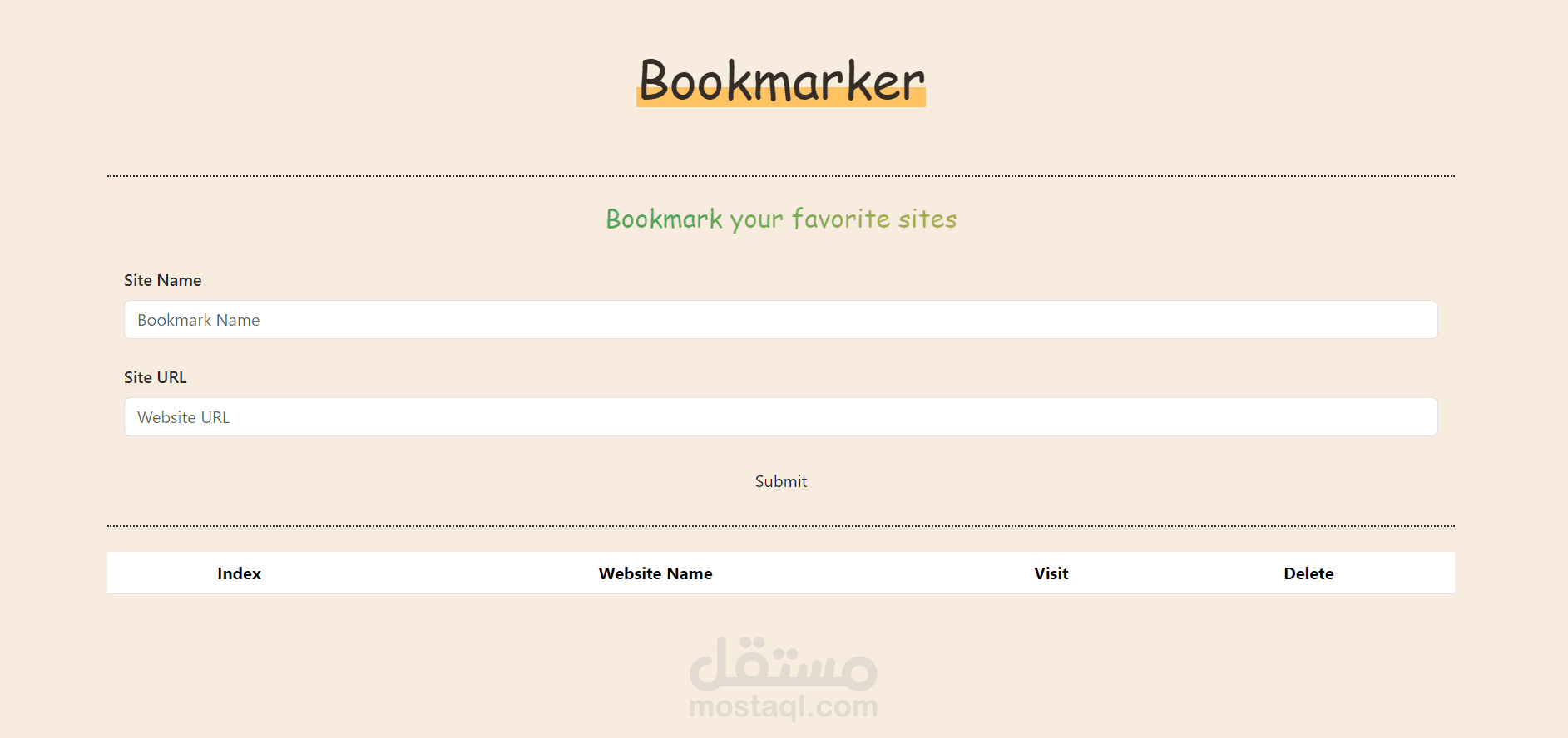 Book mark CRUD