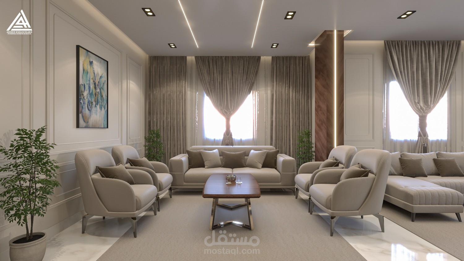 تصميم ريسيبشن بمدينة المنصورة