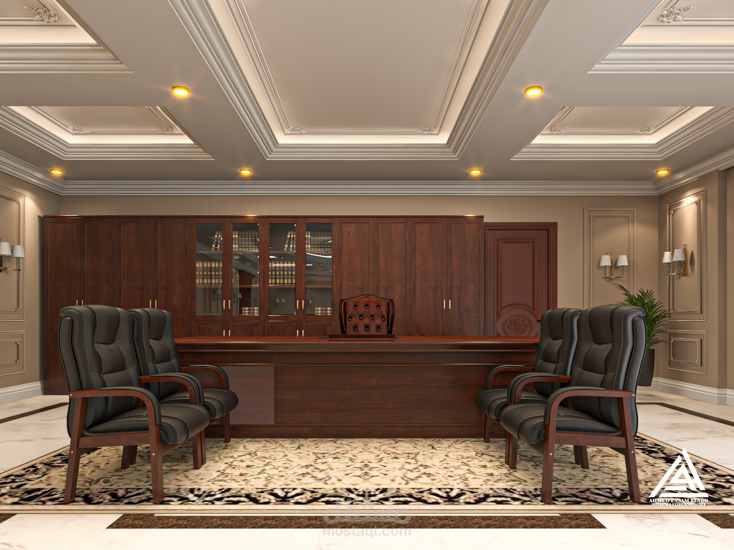 تصميم مكتب على الطراز الكلاسيكى بالمملكة العربية السعودية