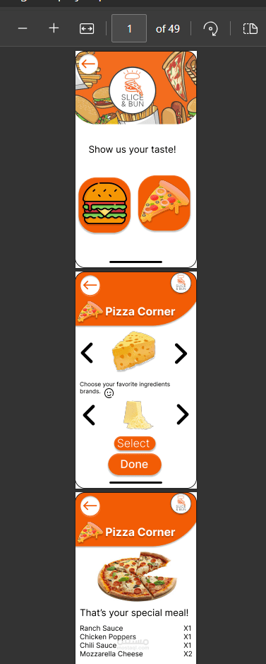UI for food application