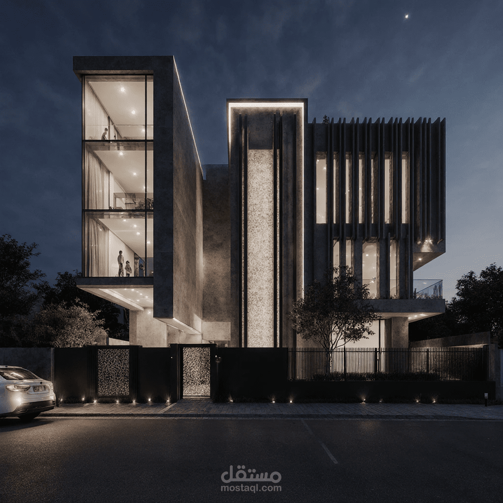 تصميم واجهات معمارية احترافية (خارجية وواجهة المباني)