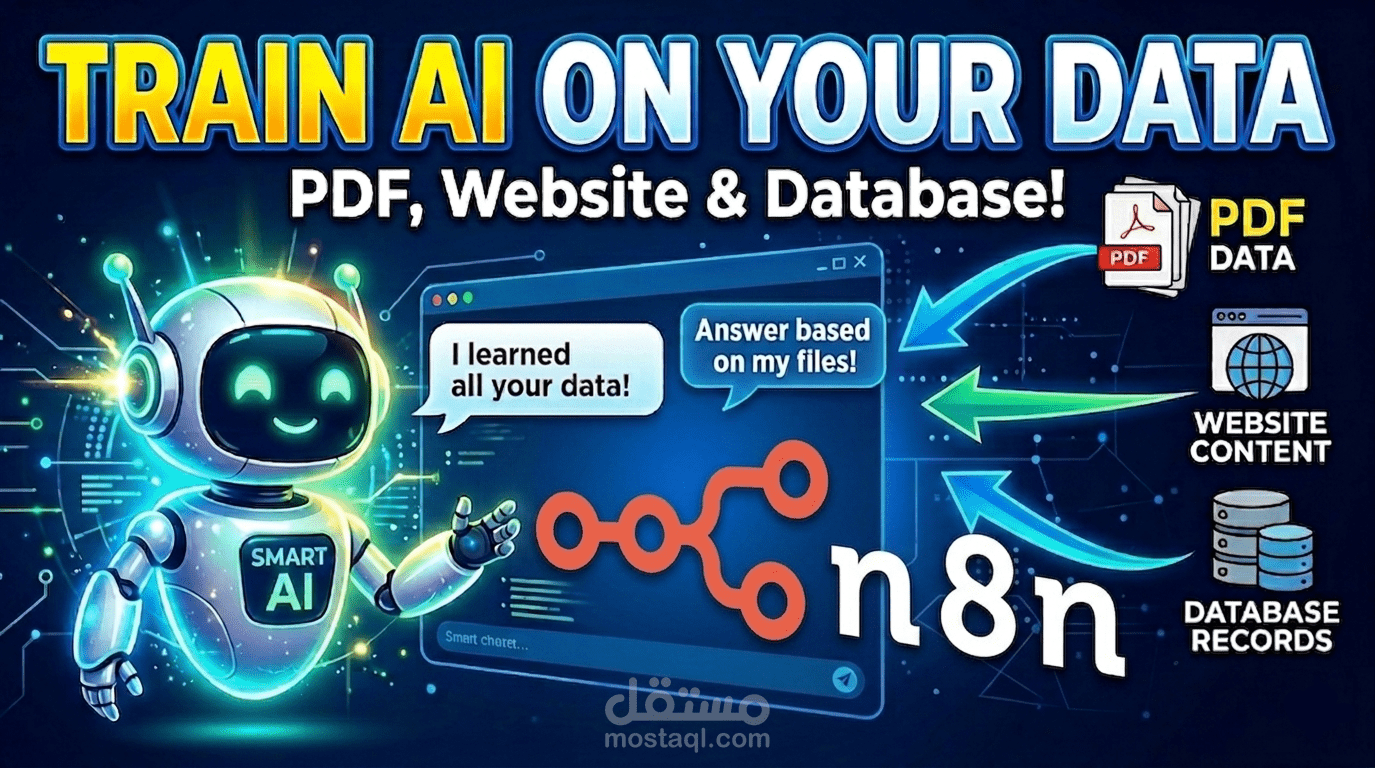 نظام شات بوت ذكي (RAG + AI Agent) باستخدام n8n