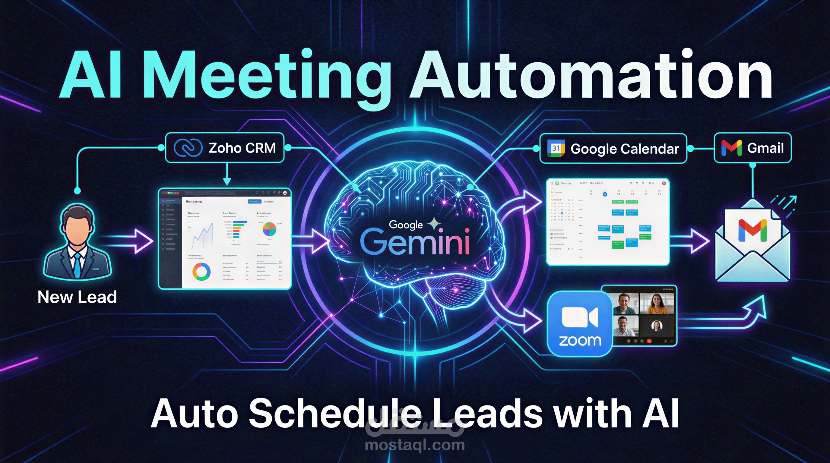 نظام حجز مواعيد تلقائي CRM بالذكاء الاصطناعي   (n8n + Zoho + Gemini)