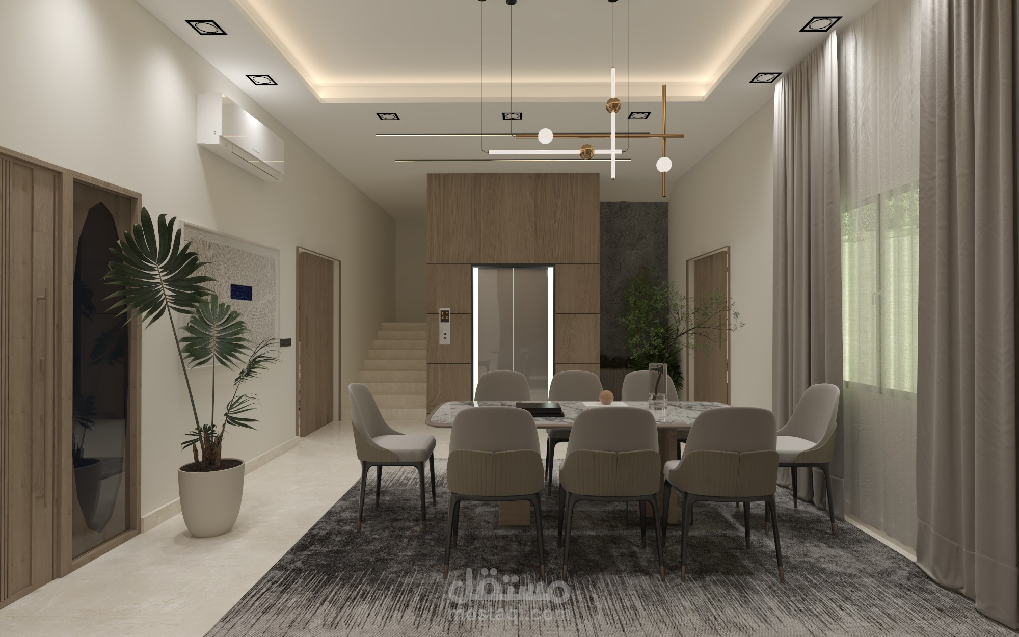 تصميم داخلي لدور أرضي في فيلا - جدة - المملكة العربية السعودية