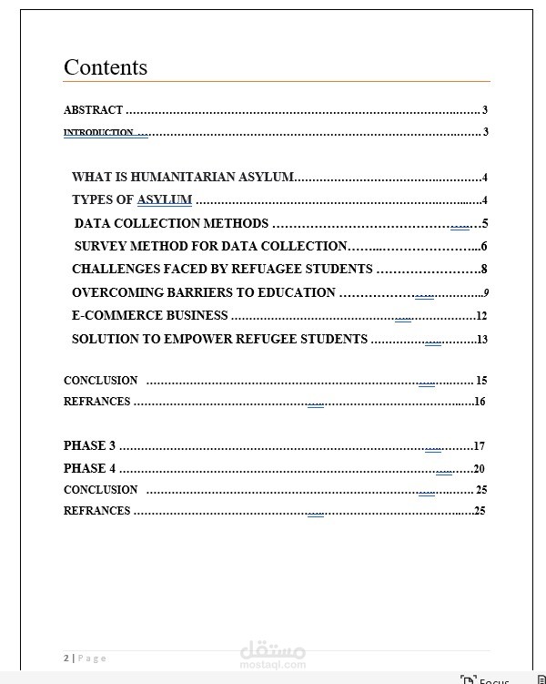 تقرير كان بعنوان " EMPOWERING REFUGEE STUDENTS WITH ONLINE BUSINESS SKILLS "