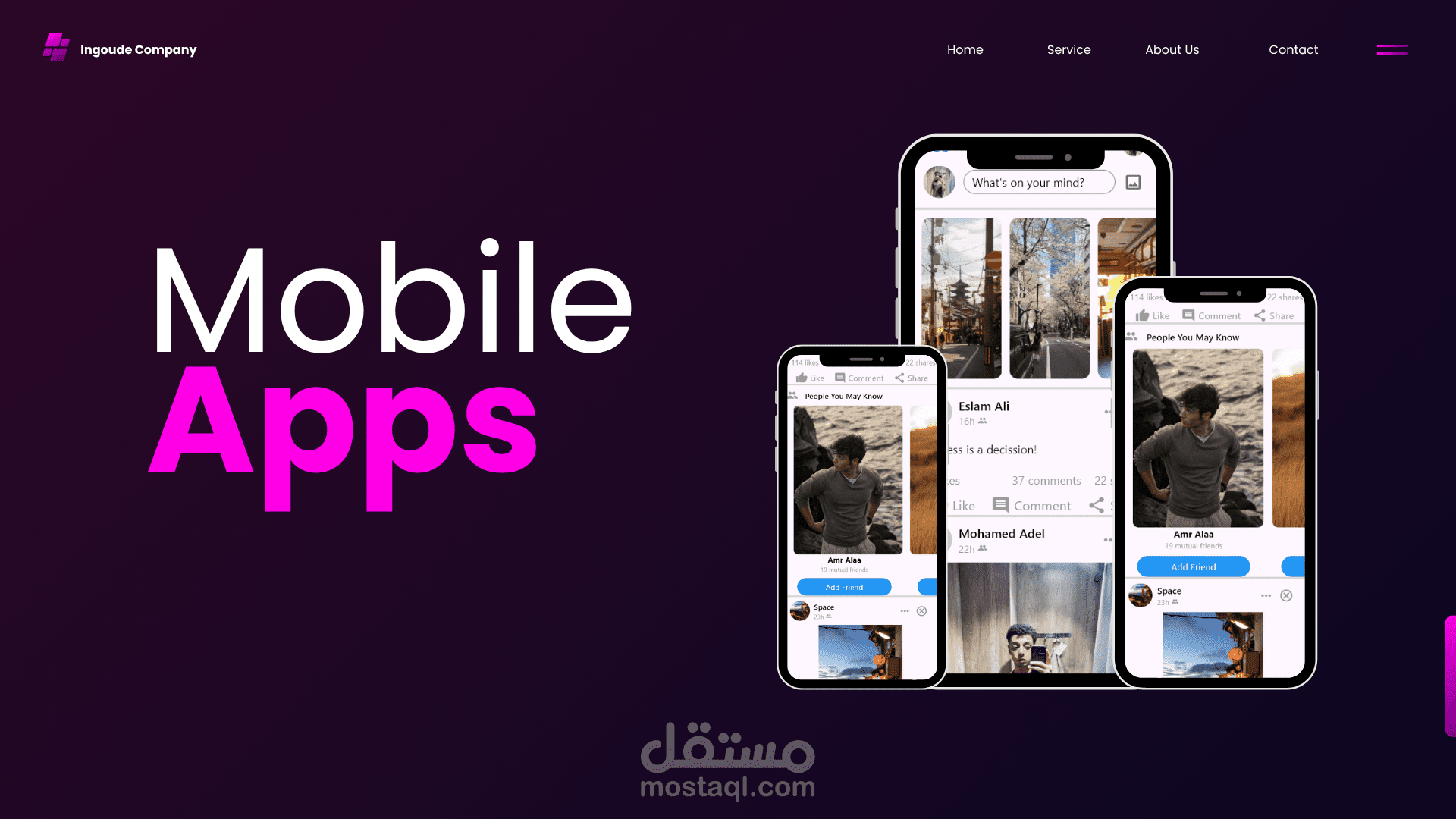 تصميم واجهة تطبيق تواصل اجتماعي (Facebook UI Design)