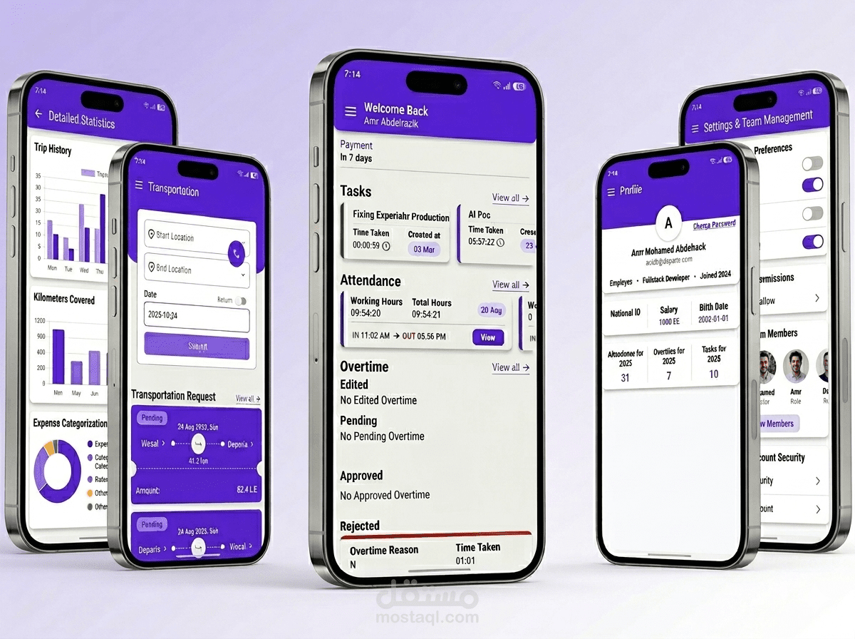 تطيبق HR لشركة Dxperia