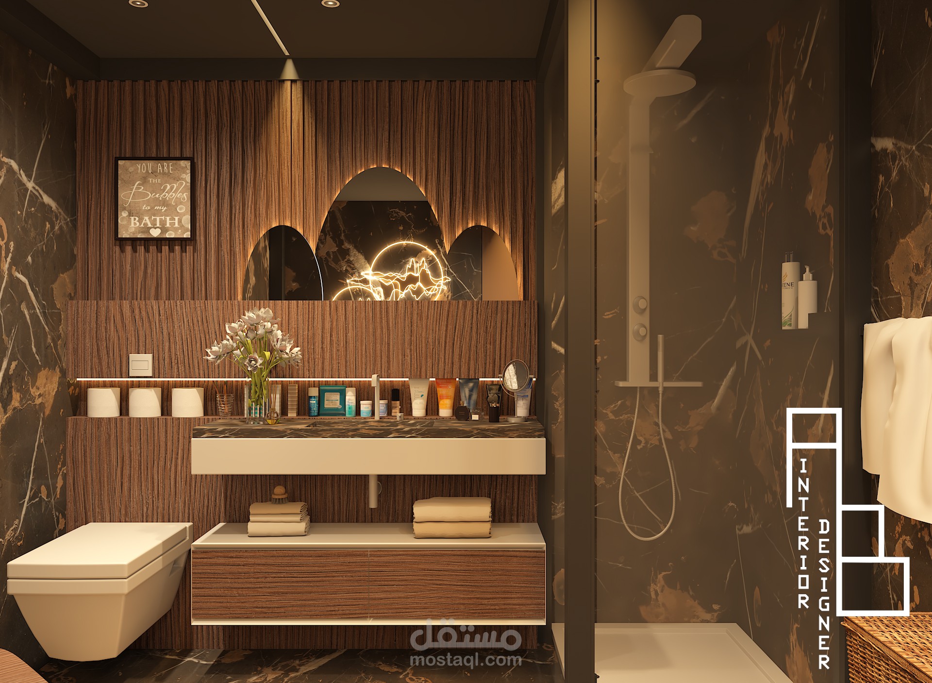 Interiror design for a bathroom