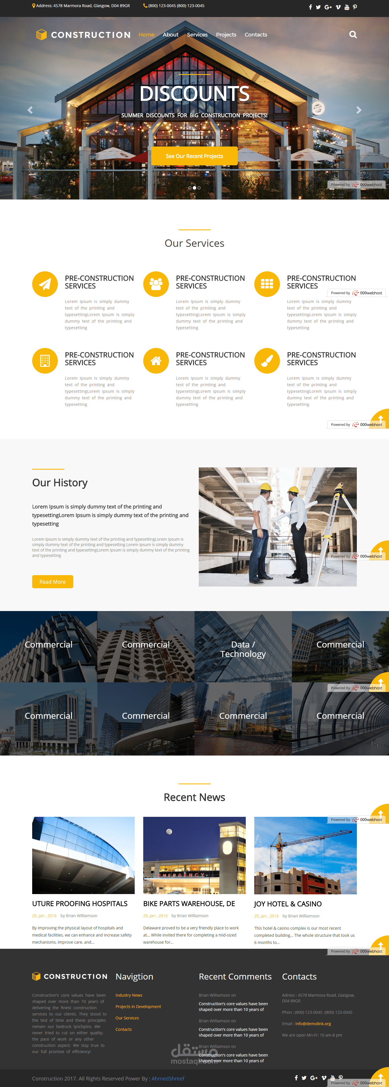 موقع شركه لعرض اعمال 5 صفحات