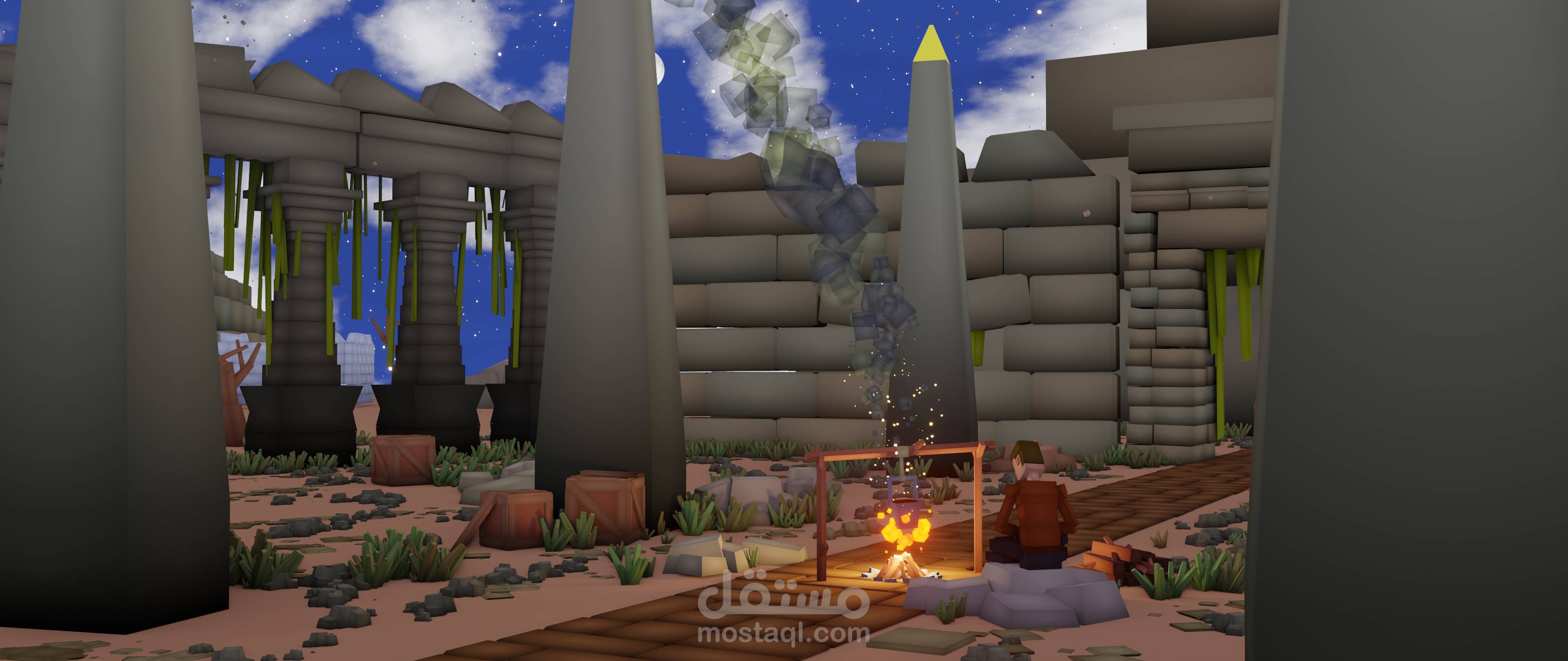 Cubic 3d scene in blender