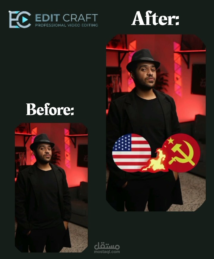 قمت بمونتاج احترافي لأحد المؤثرين على وسائل التواصل الاجتماعي.