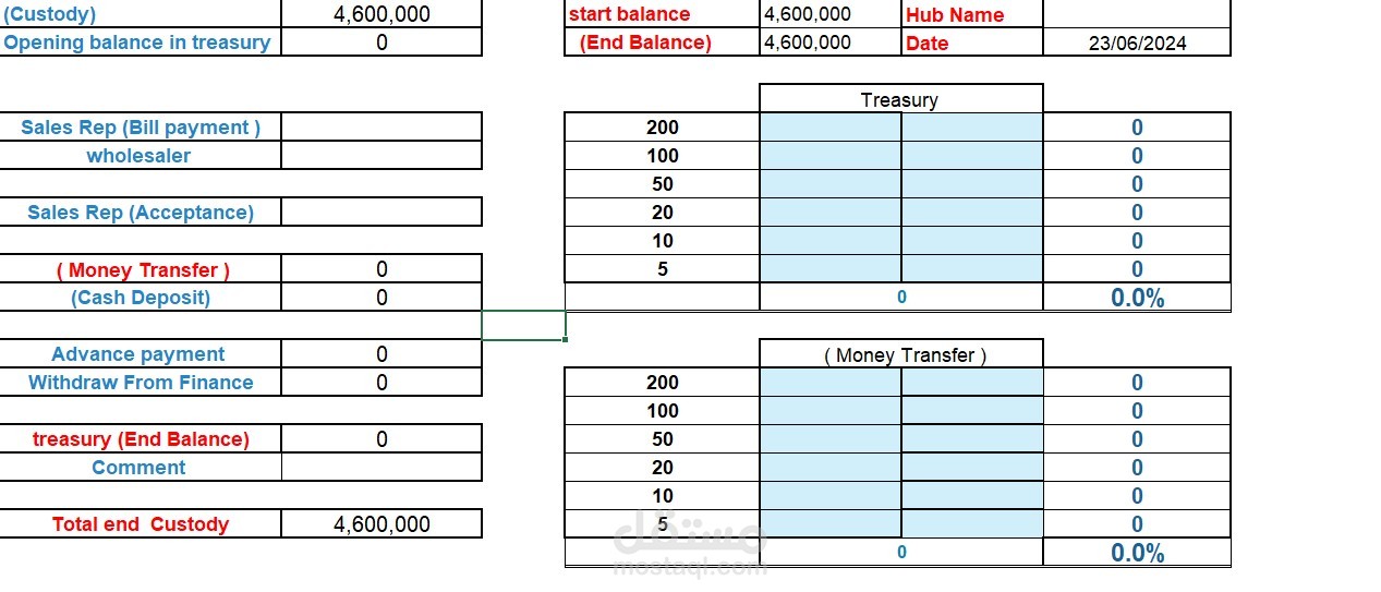 تقرير يومي و شهري للعمل