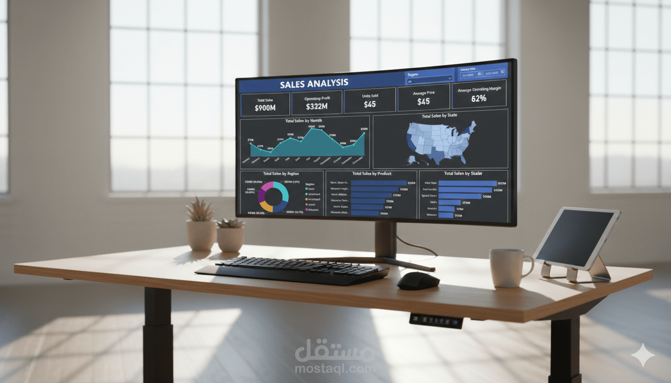لوحة بيانات تحليل المبيعات
