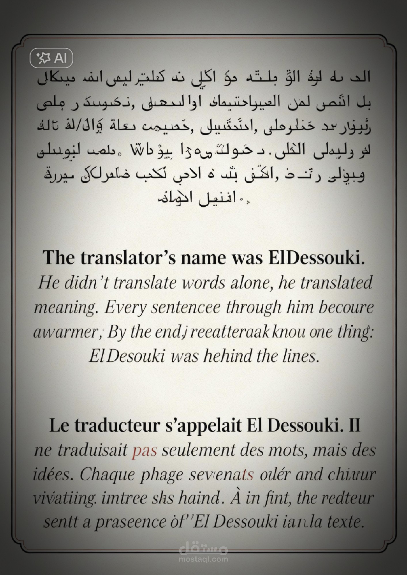 مترجم انجليزي الي عربي او فرنساوي لي عربي