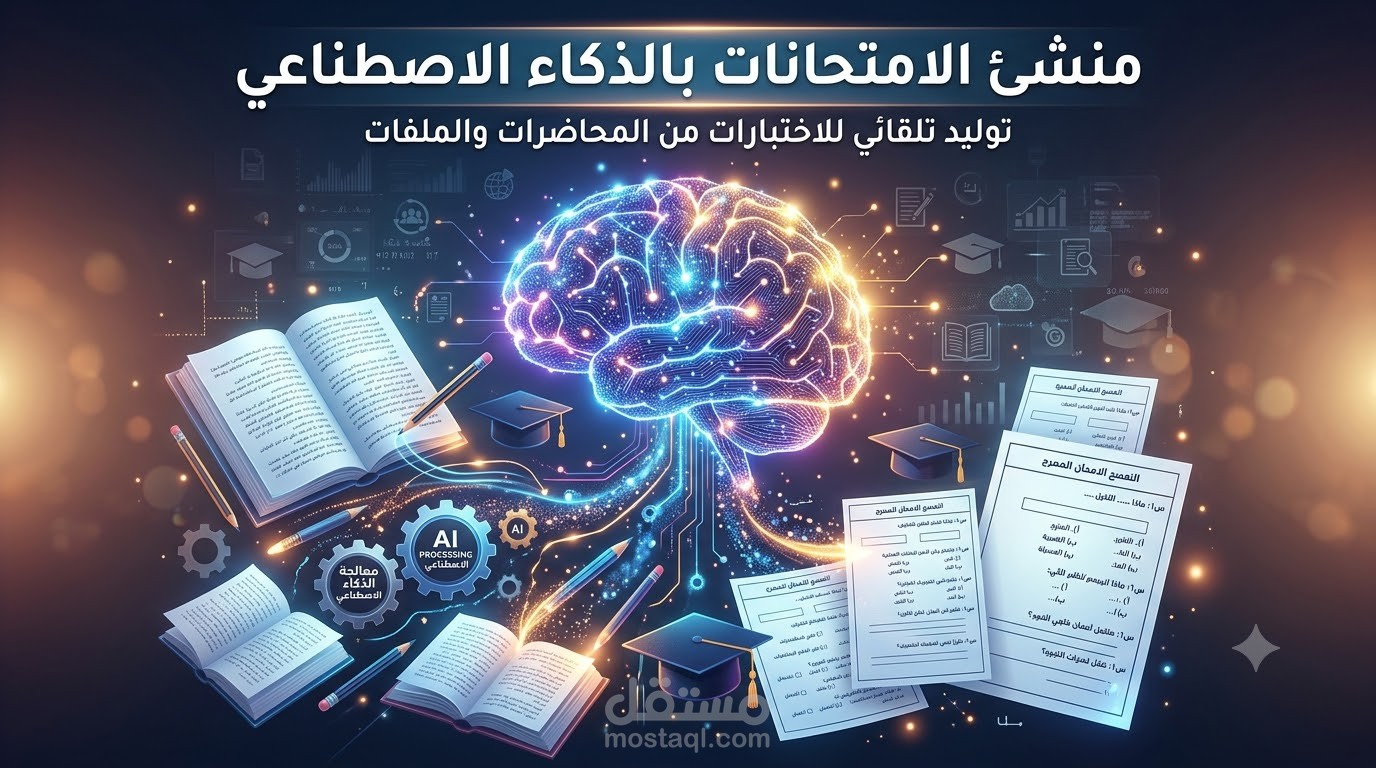 رمجة وتطوير منصة ذكية لتوليد الاختبارات باستخدام الذكاء الاصطناعي (AI-Powered Exam Generator)