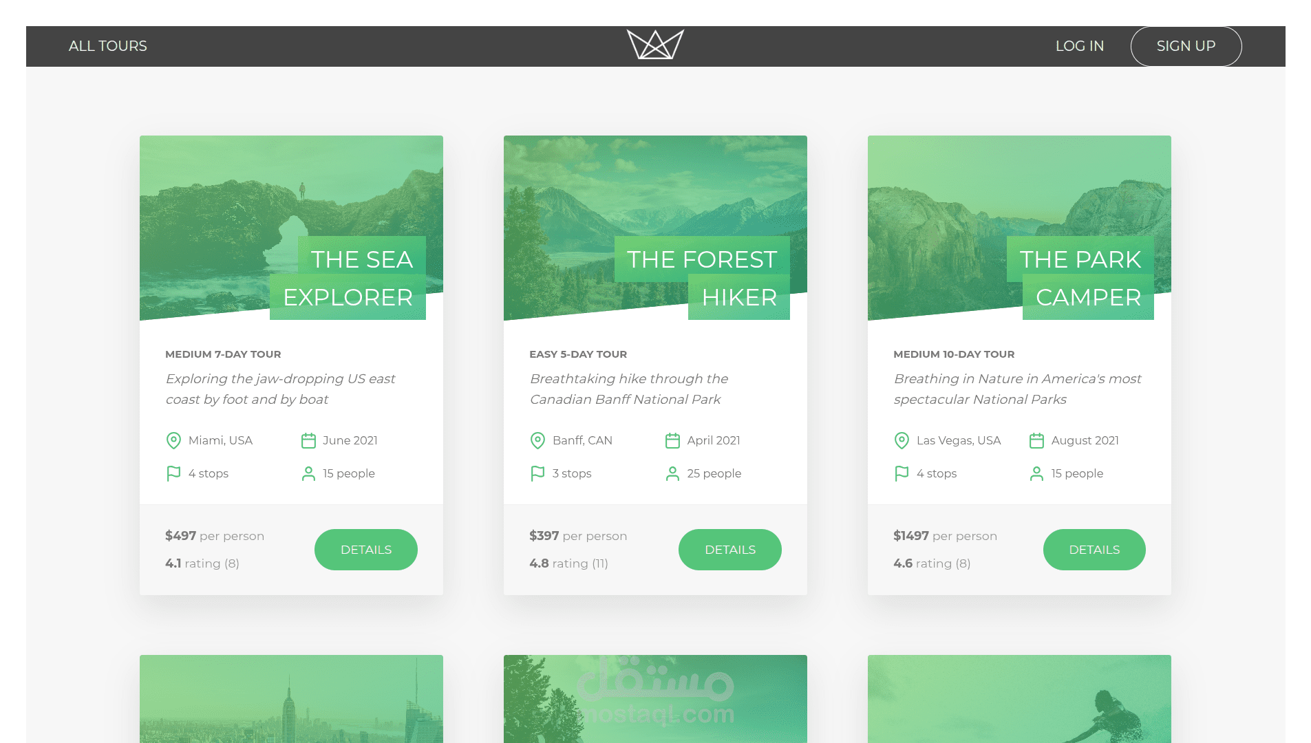 Full-Stack Travel Booking Web Application (Natours API)