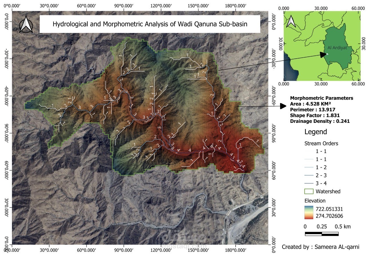 تحليل الهيدرولوجي والمورفومتري لوادي قنونا