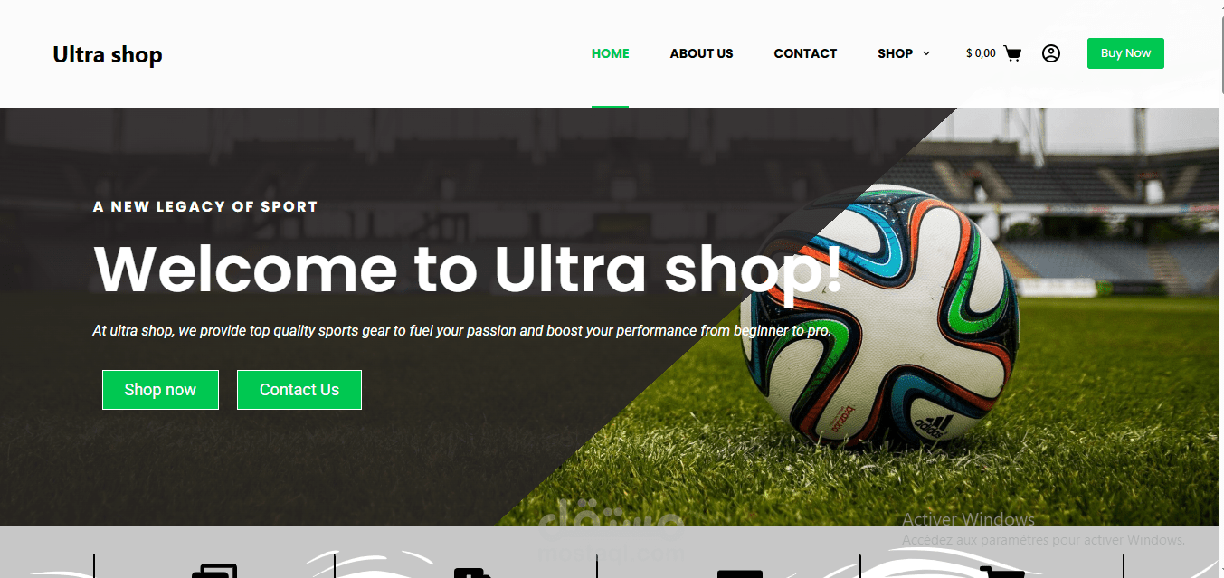 متجر إلكتروني رياضي إحترافي ultra shop