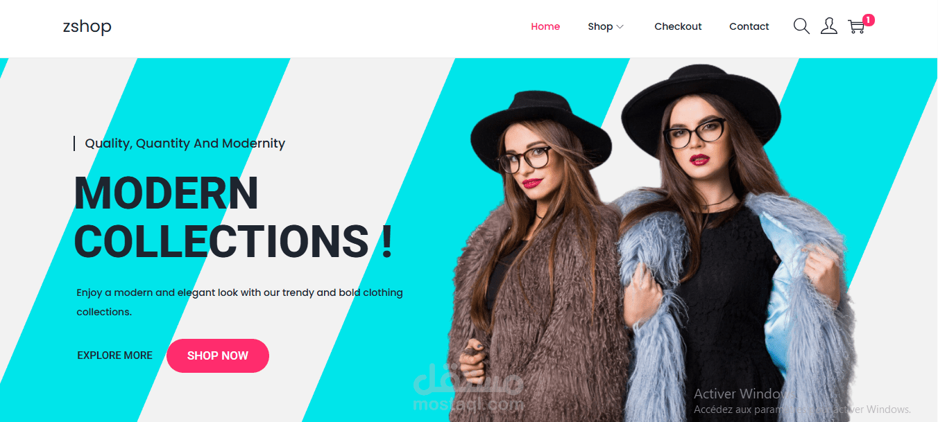 متجر إلكتروني عصري لبيع الملابس zshop