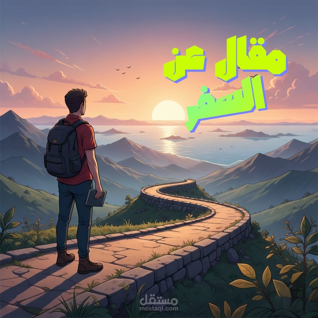 مقال إبداعي عن السفر واكتشاف الذات – كتابة وتصميم شخصي