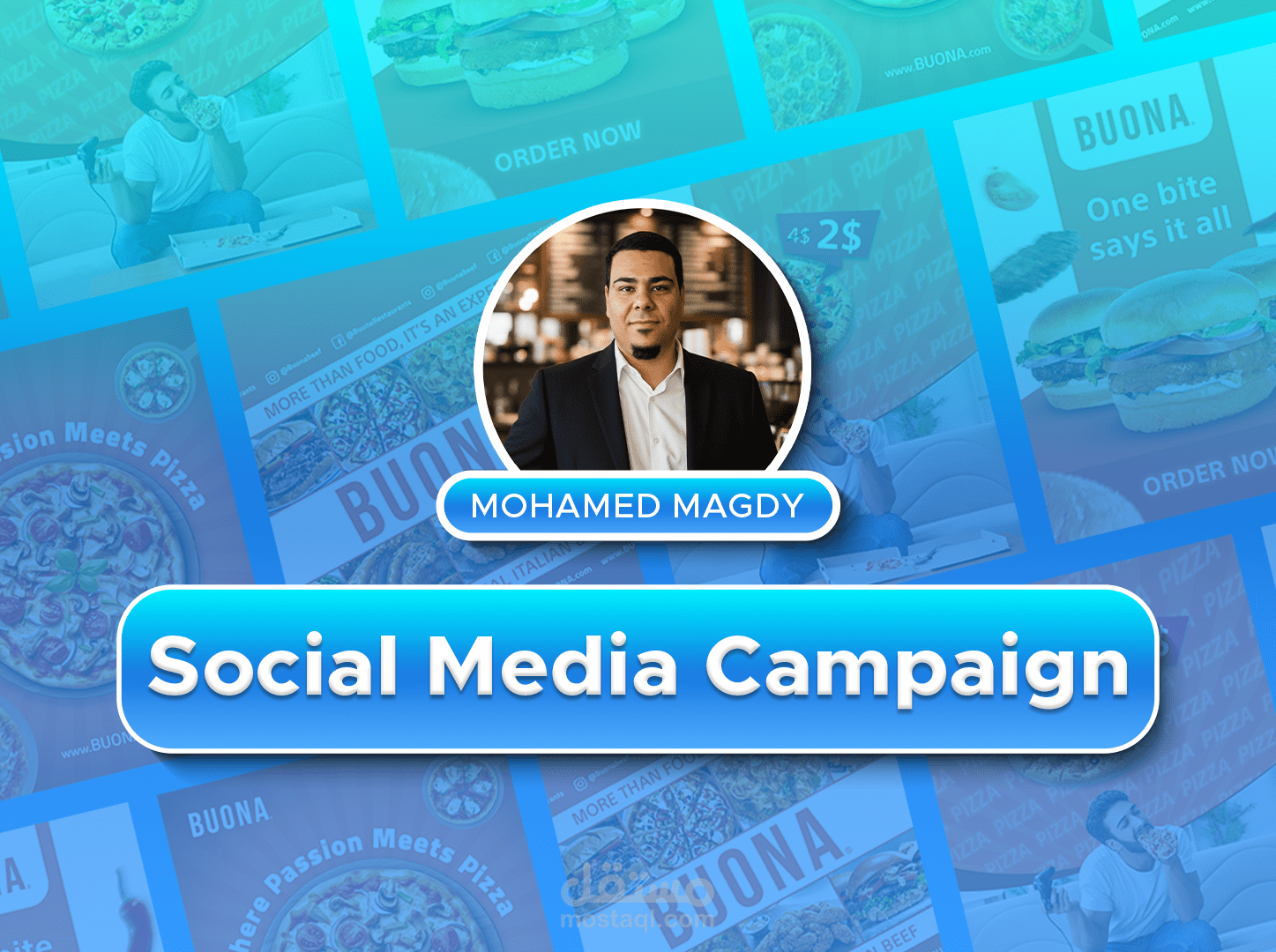 تصميم حملة سوشيال ميديا إعلانية لمطعم BUONA