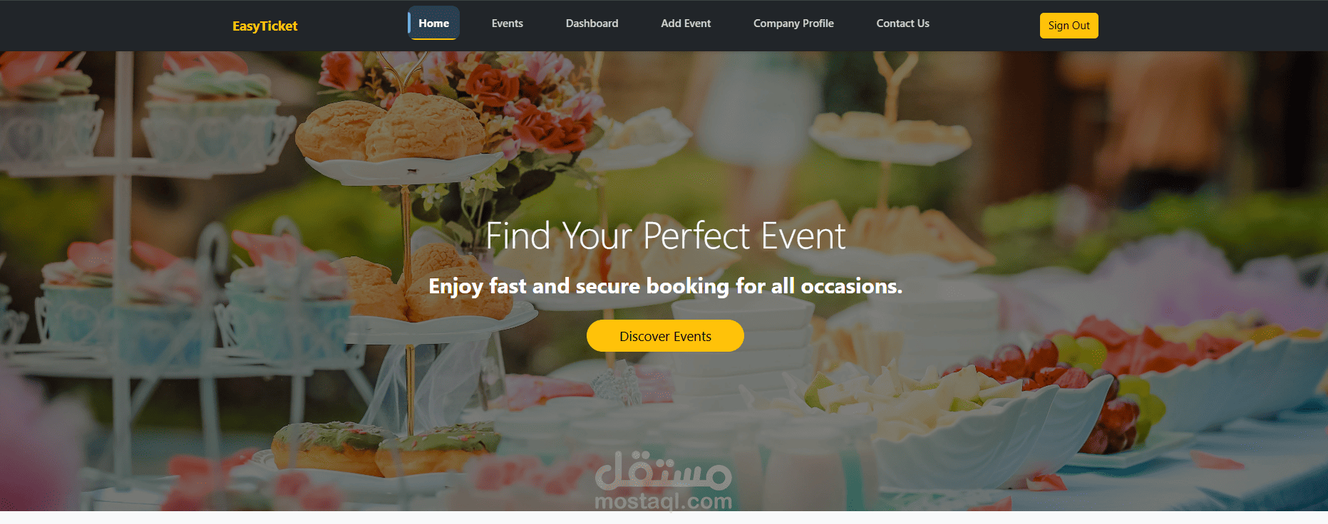 EasyTicket – تطوير منصة متكاملة لحجز الفعاليات وإدارة التذاكر باستخدام React وDjango