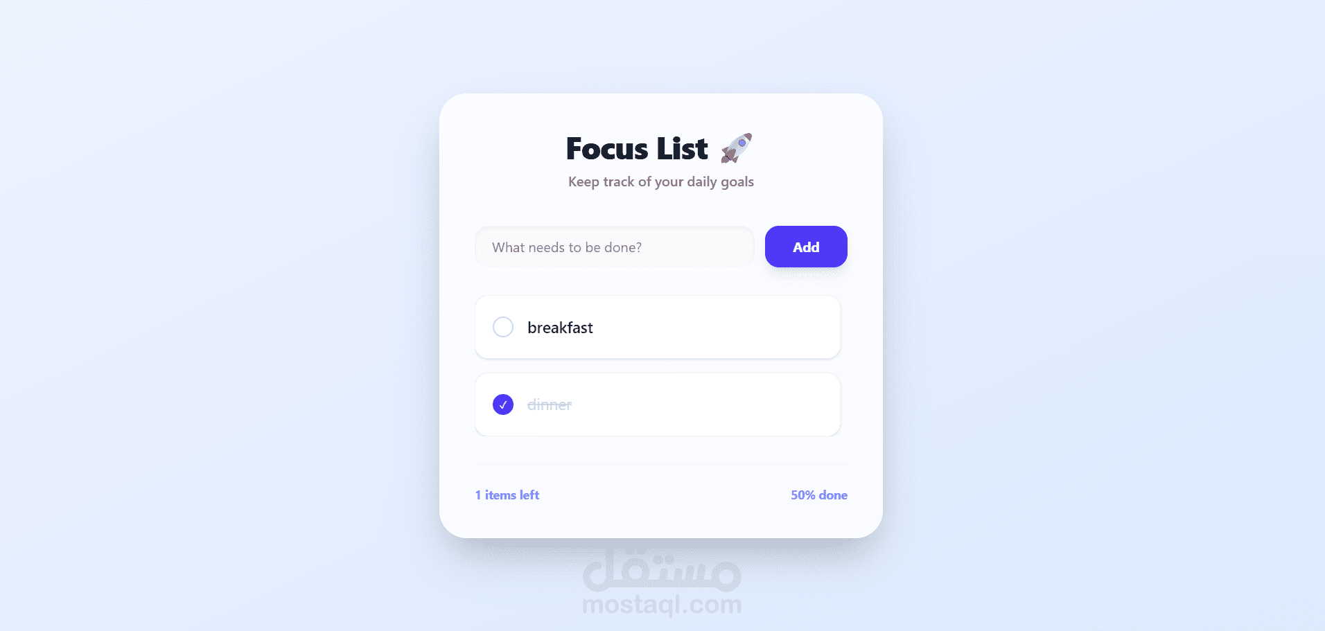 تطبيق إدارة مهام متطور (To-Do List App) بواجهة مستخدم عصرية.
