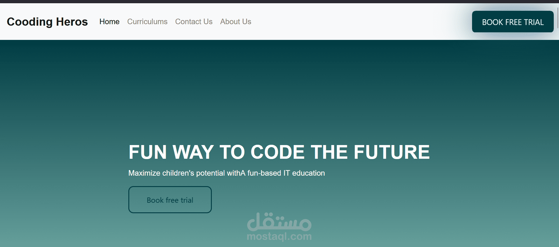 عنوان العرض: تطوير موقع كورسات مدفوعة باستخدام HTML وCSS وJavaScript
