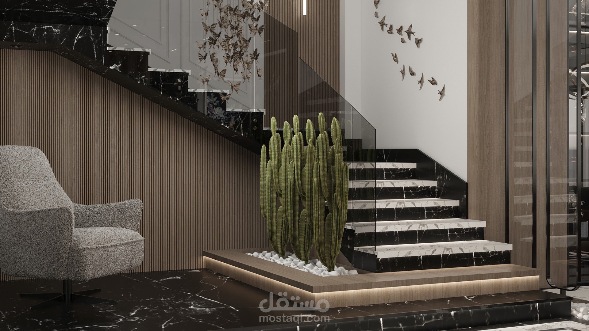 تصميم داخلي لشقة حديثة الطراز