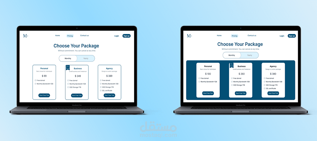 Pricing UI Web Design