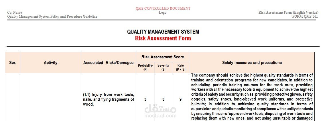 Risk Assessment