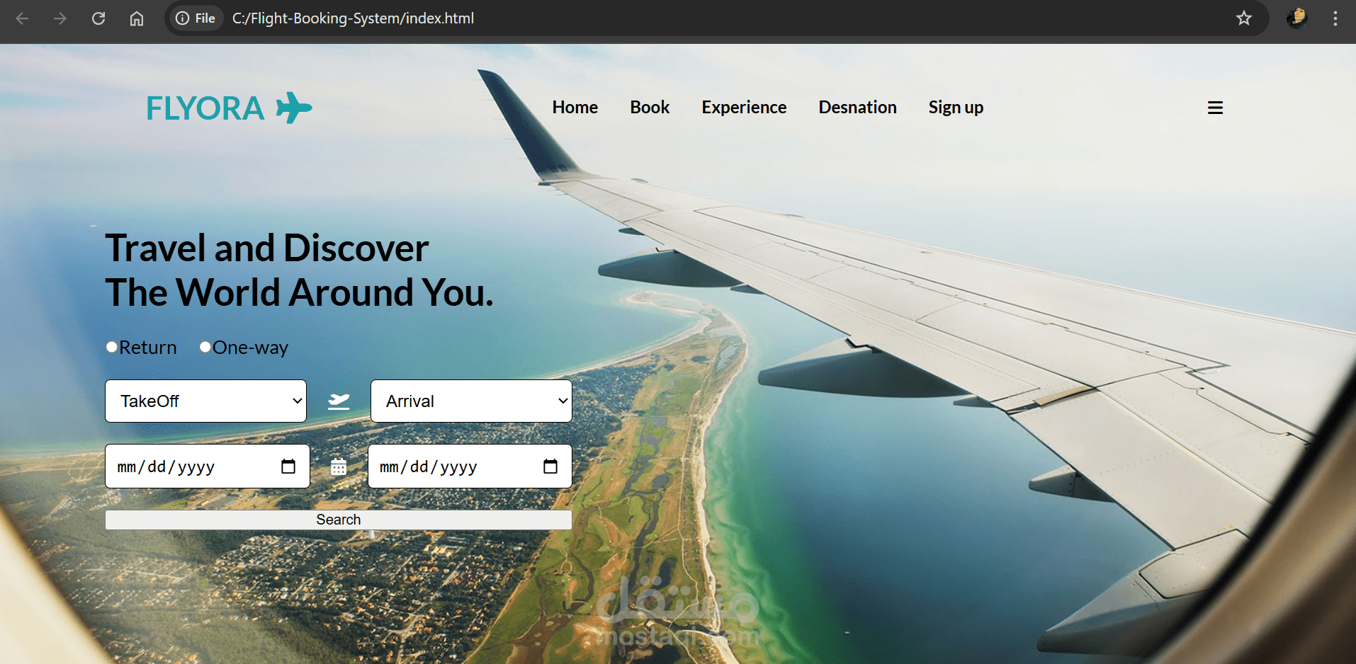 Flight booking web design