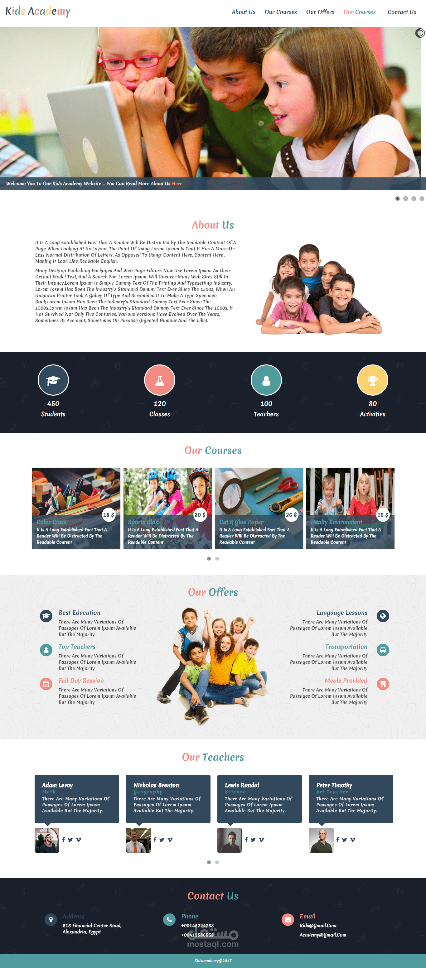 اكاديمية اطفال ( الصفحة الرئيسية )