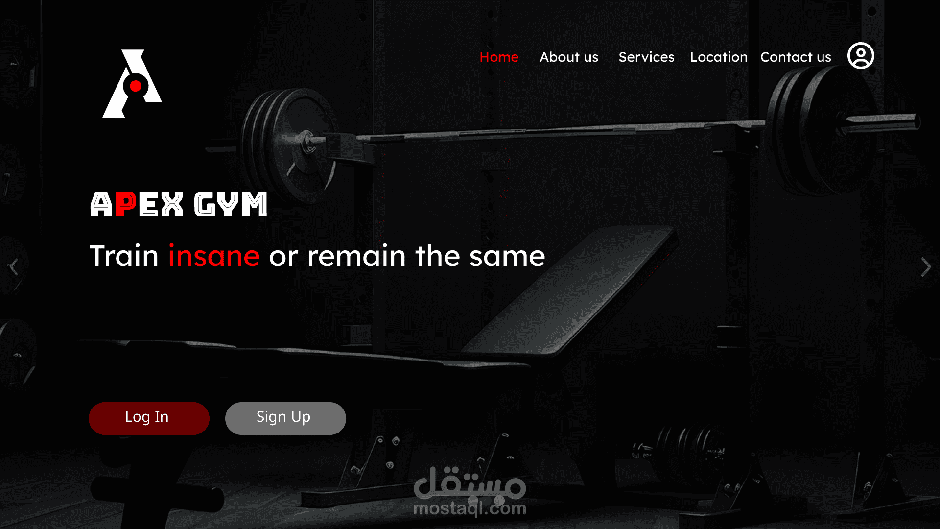 تصميم موقع وبرنامج لجيم رياضي UI Design for APEX GYM website and app