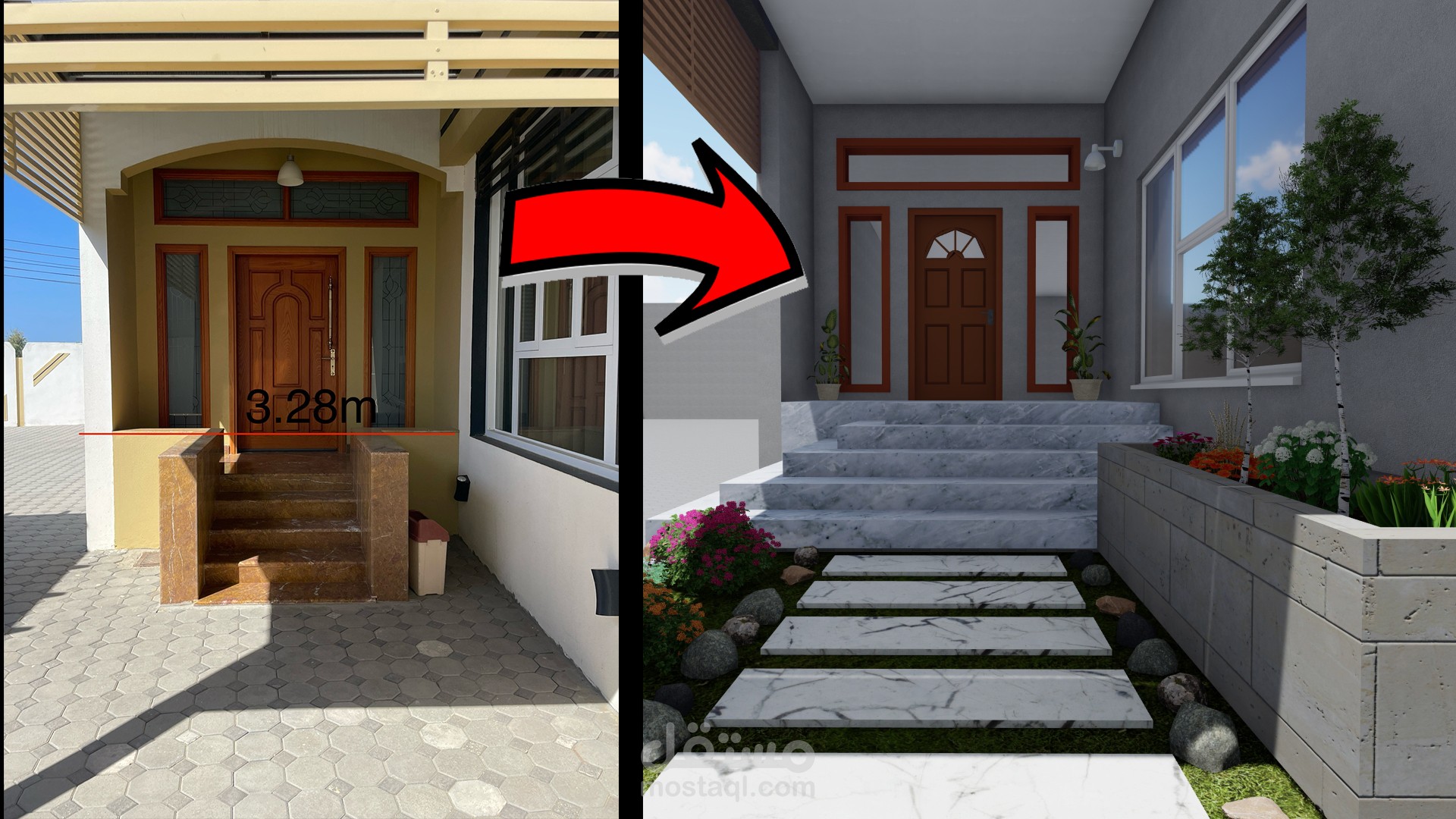 تطوير مدخل فيلا سكنية