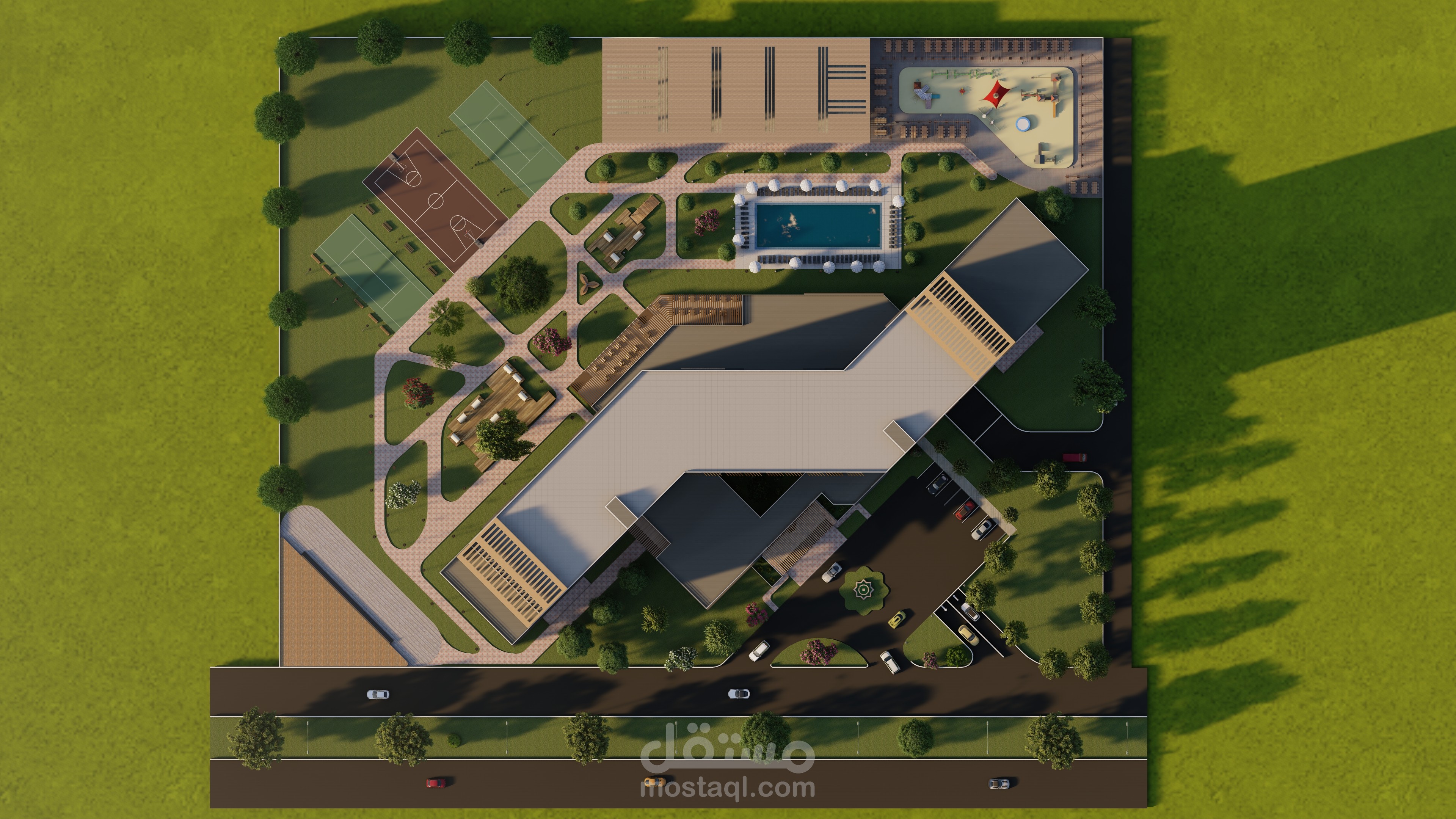 تصميم مبني سكني تجاري بمدينة العلمين