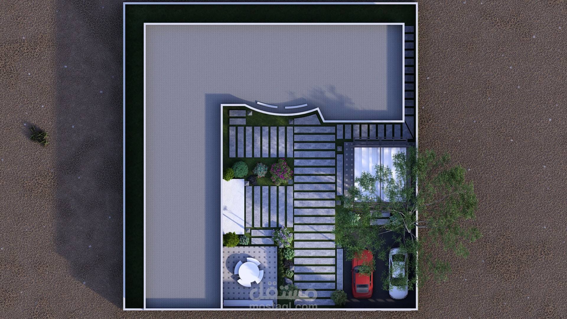 تصميم لاندسكيب فيلا بالسعودية