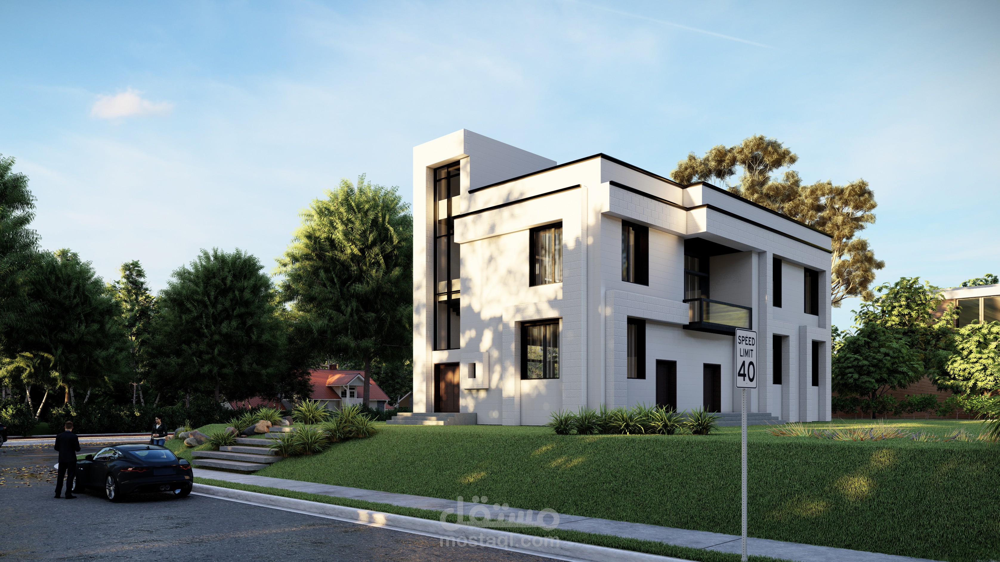 تصميم 4 واجهات فيلا سكنية كلاسيكية